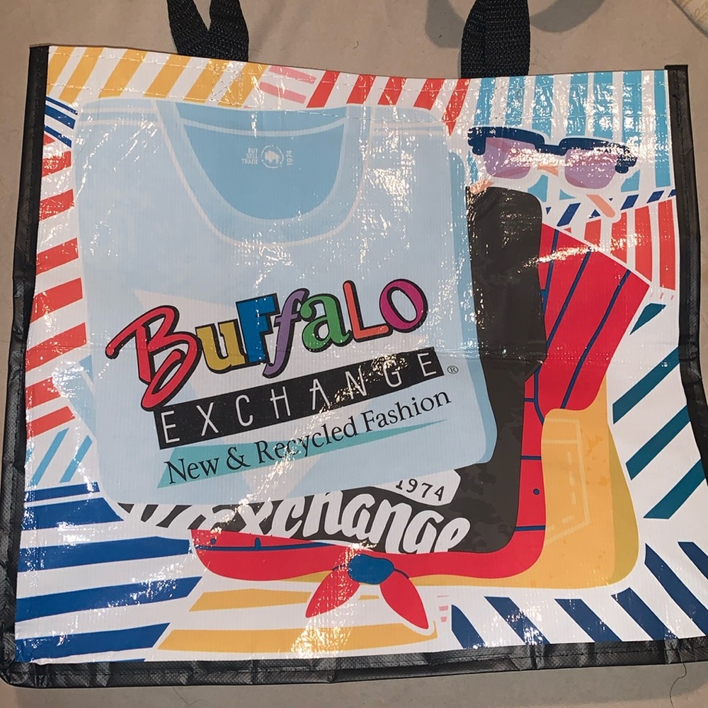 Large Buffalo exchange collapsible tote bag from NYC
